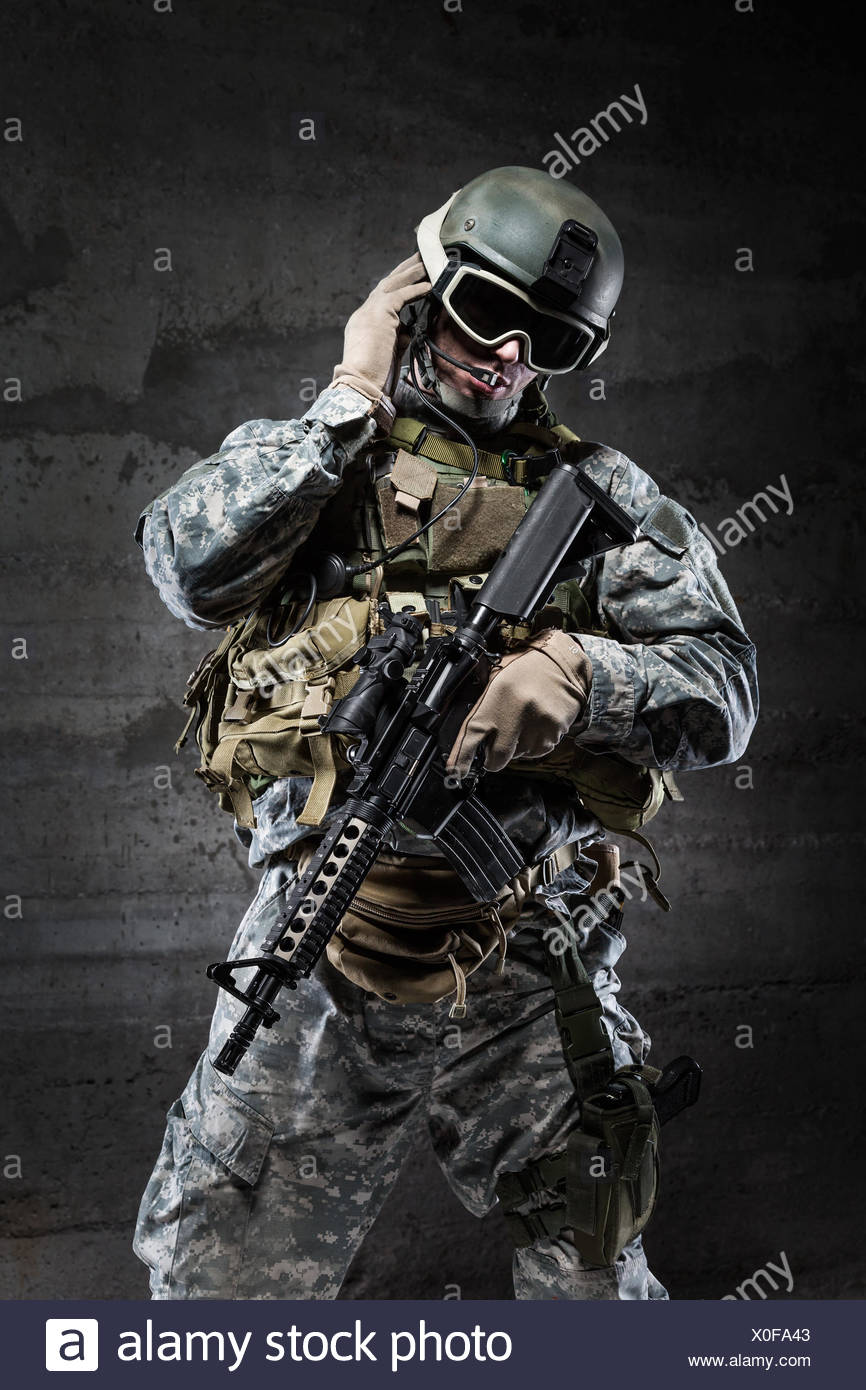 Military Helmet Wearing Goggles High Resolution Stock Photography and