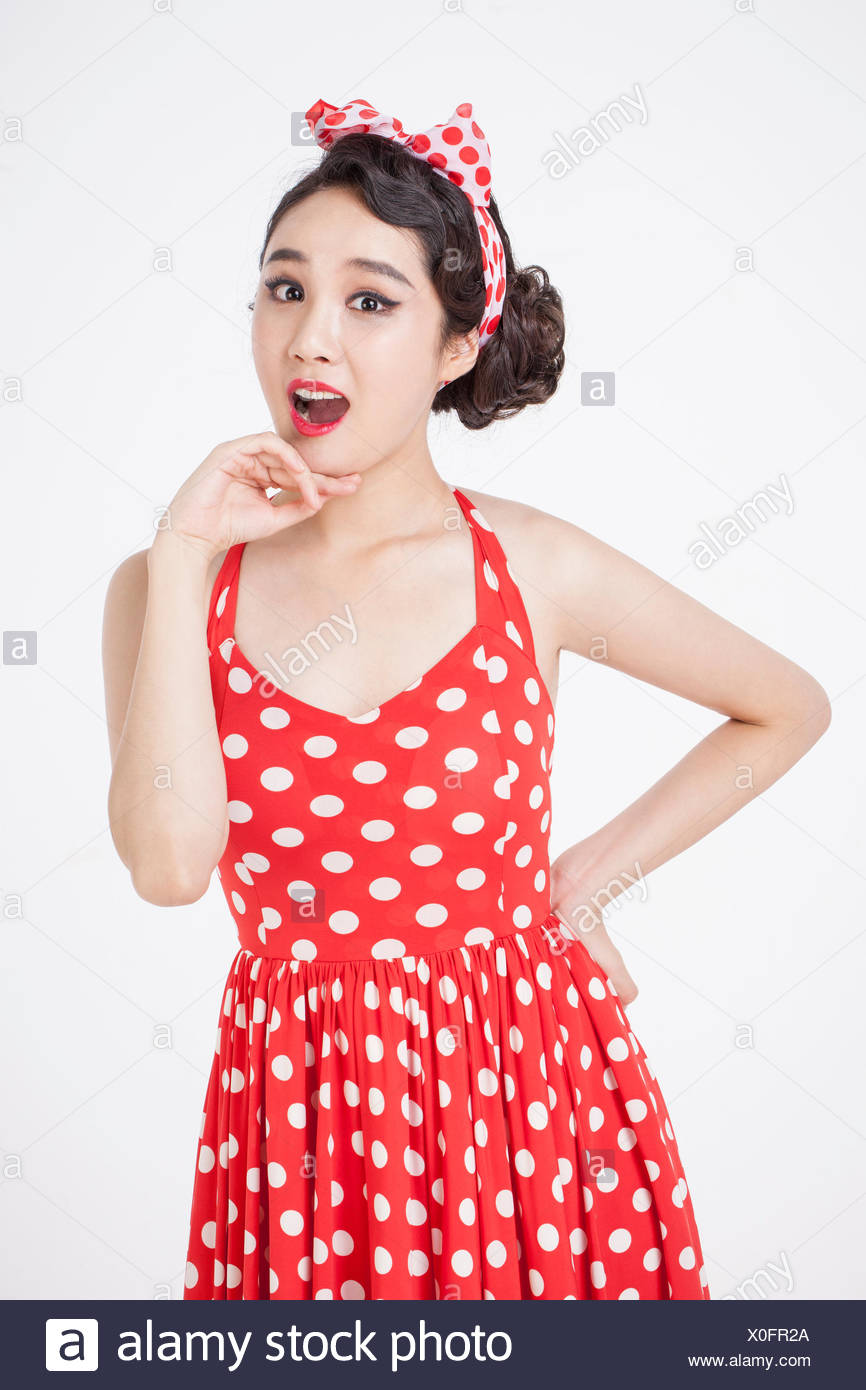 retro style polka dot dress