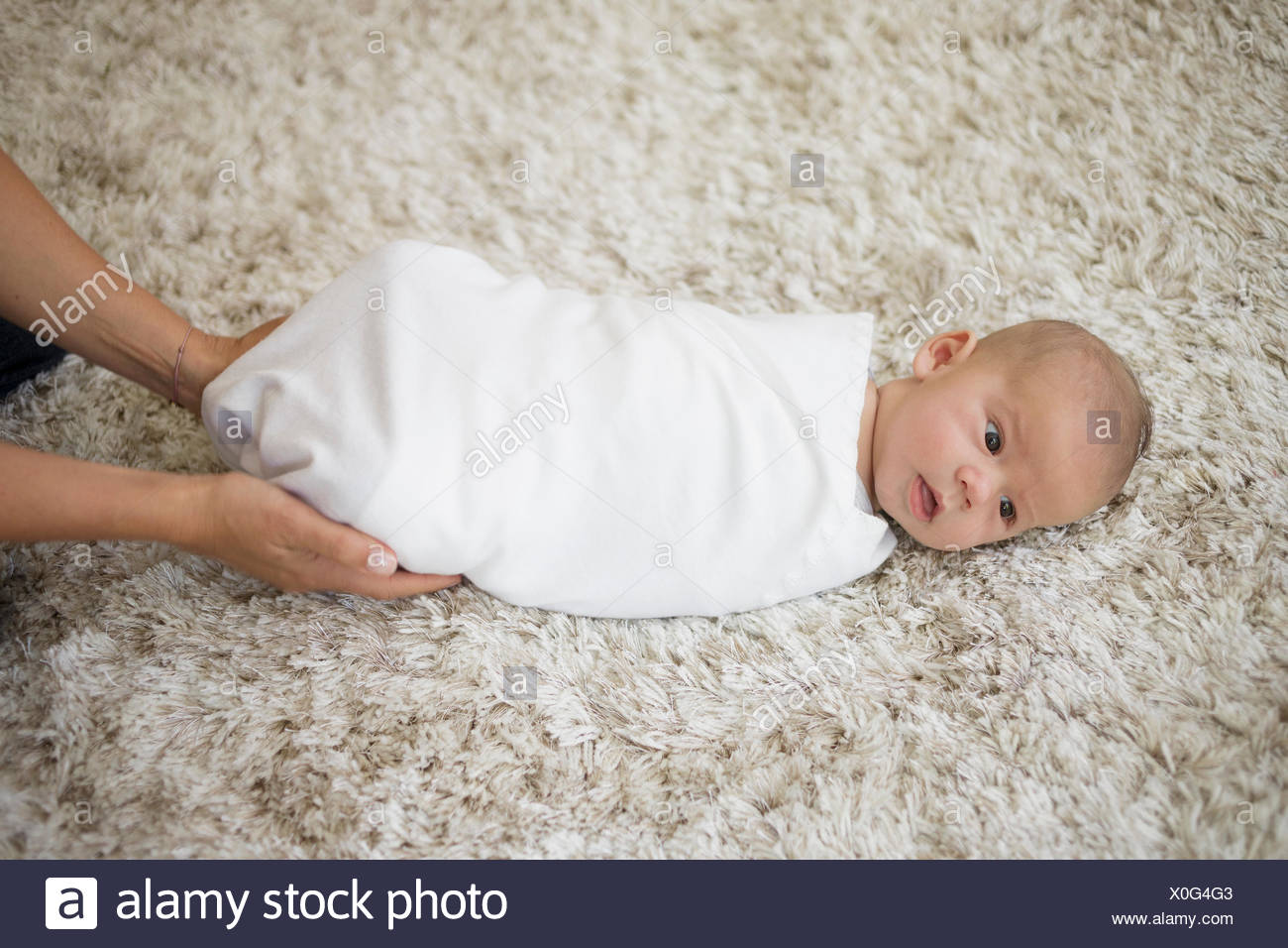 Mother And Son Wrapped In Blanket Stock Photos & Mother And Son Wrapped
