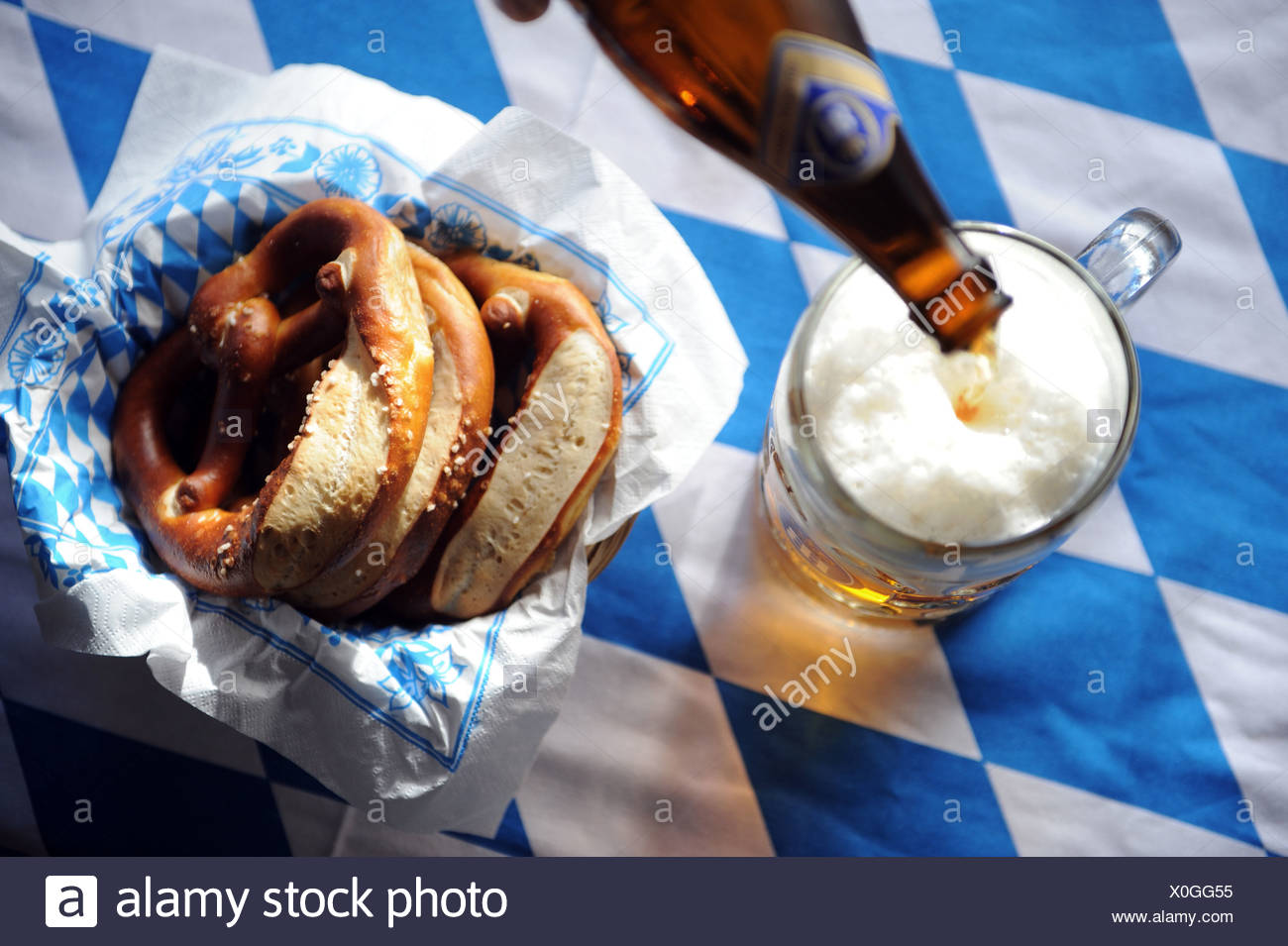 Berlin Germany Beer And Pretzels At The Hofbrauhaus At
