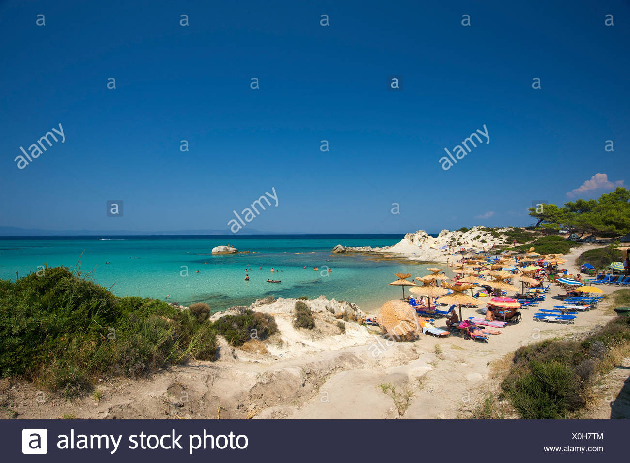Beach, Portokali Beach, Kavourotypes, Sithonia, Halkidiki, Greece, Europe Stock Photo