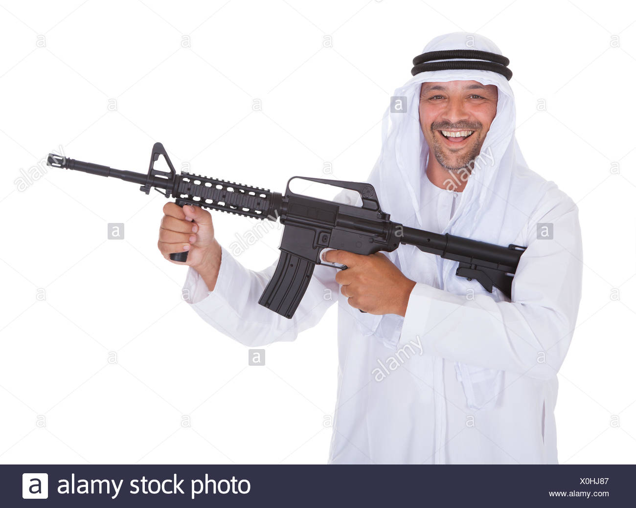 happy-mature-islamic-man-holding-gun-ove