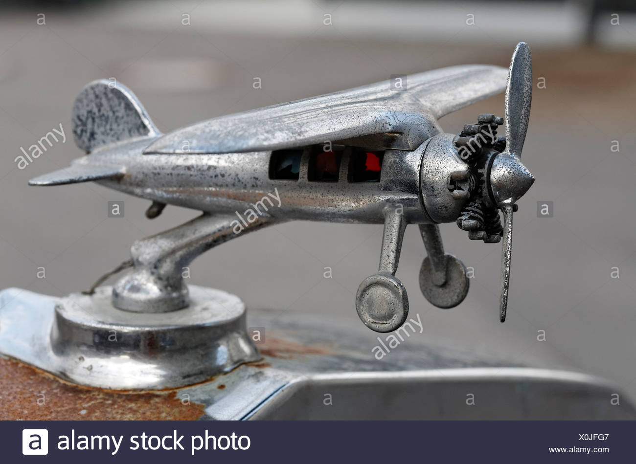 Small plane with a propeller and an aircooled radial engine, hood