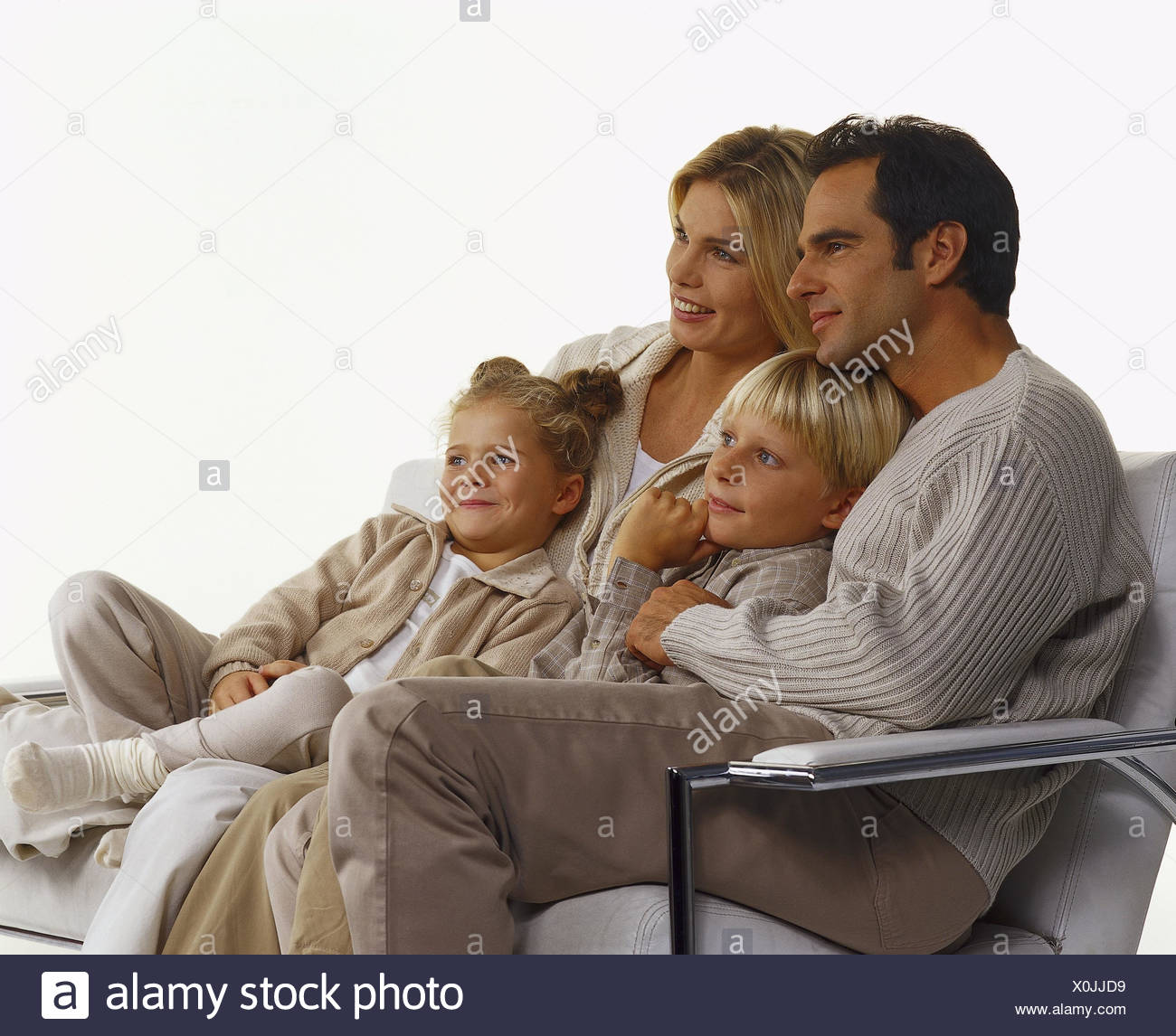 Family Couch Smile Happy Cuddle Families Couple Man Woman