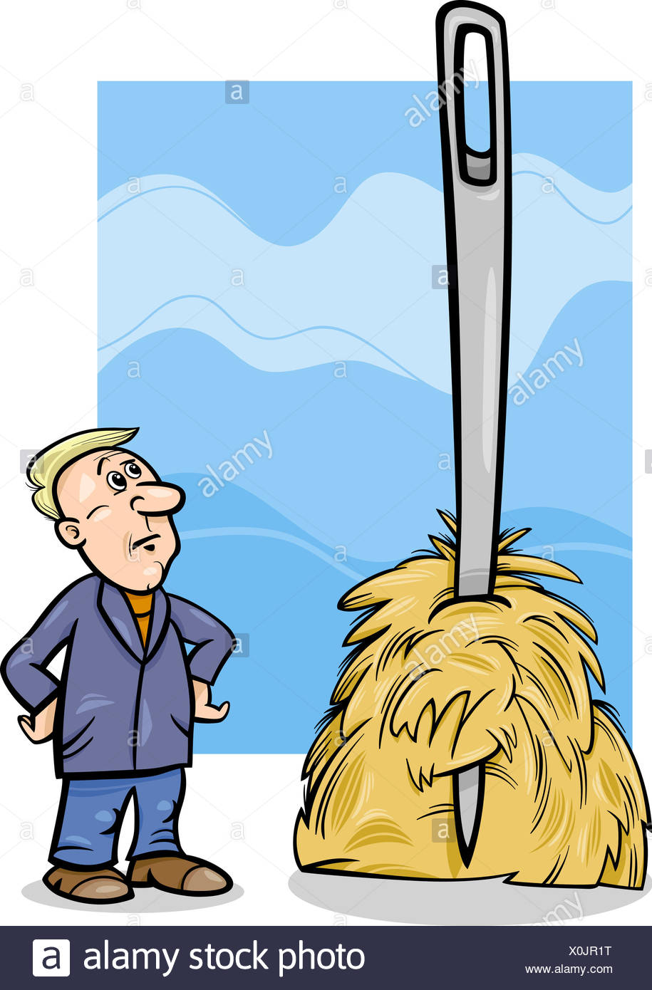 Needle In Haystack Saying Cartoon High Resolution Stock Photography and
