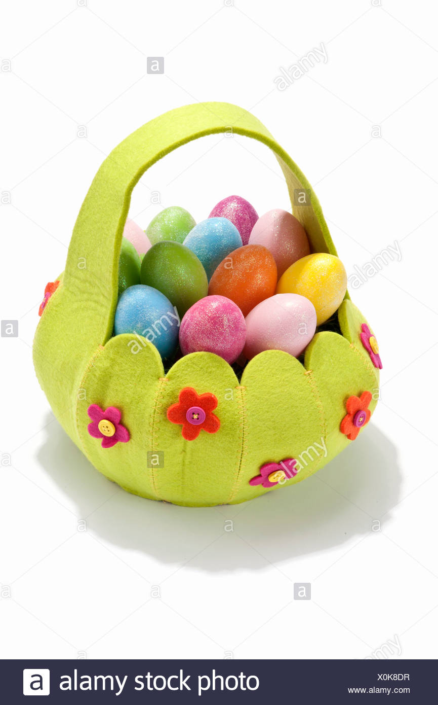Easter Basket Full Of Candy Stock Photos & Easter Basket Full Of Candy