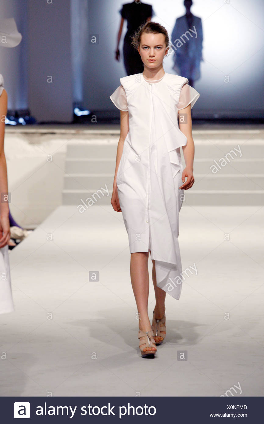 plain white knee length dress