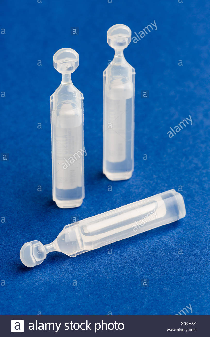 sterile disposable unit of ophthalmic solution or physiological