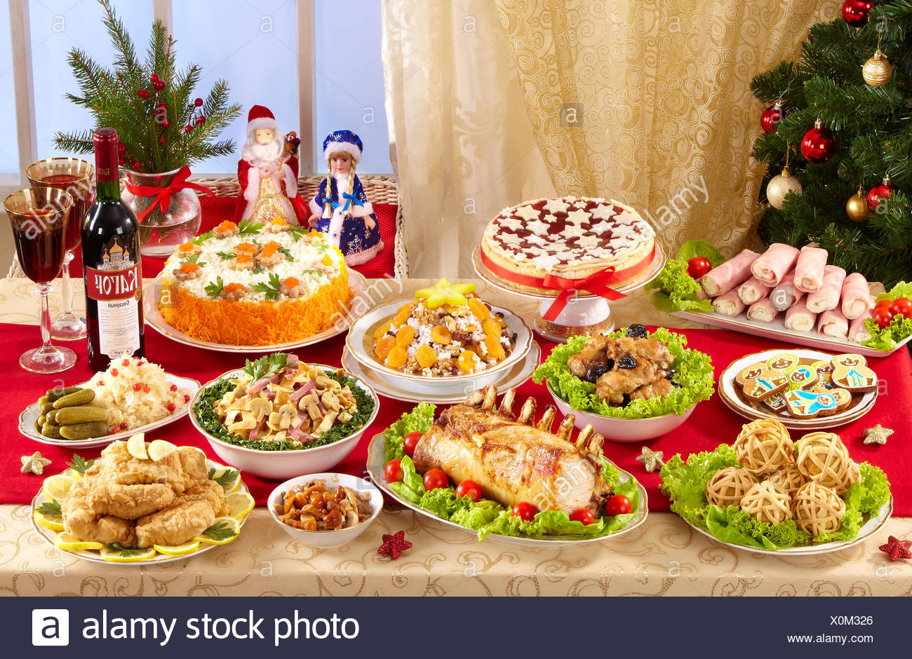 Russian Christmas Table Stock Photo 275807342 Alamy