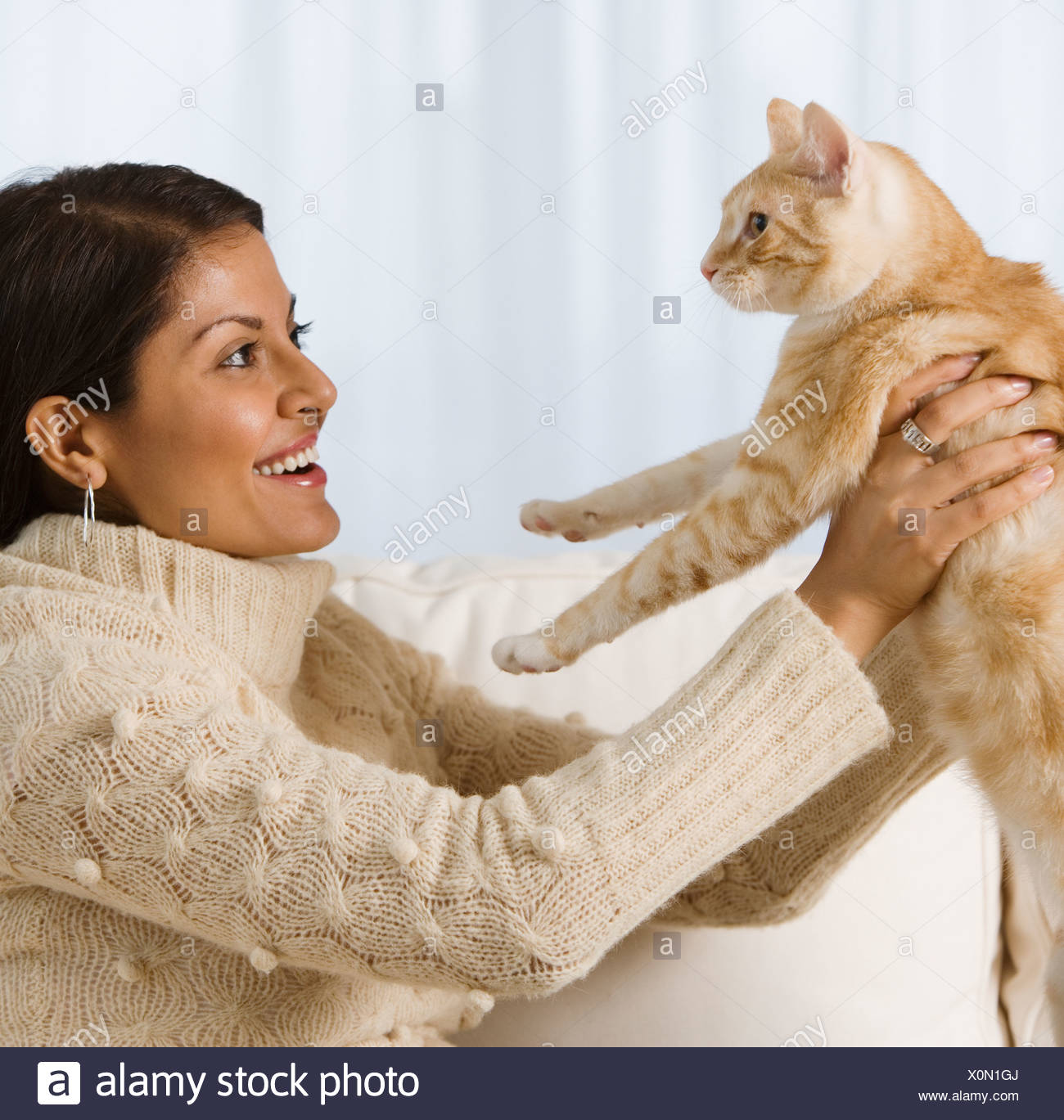 holding a cat