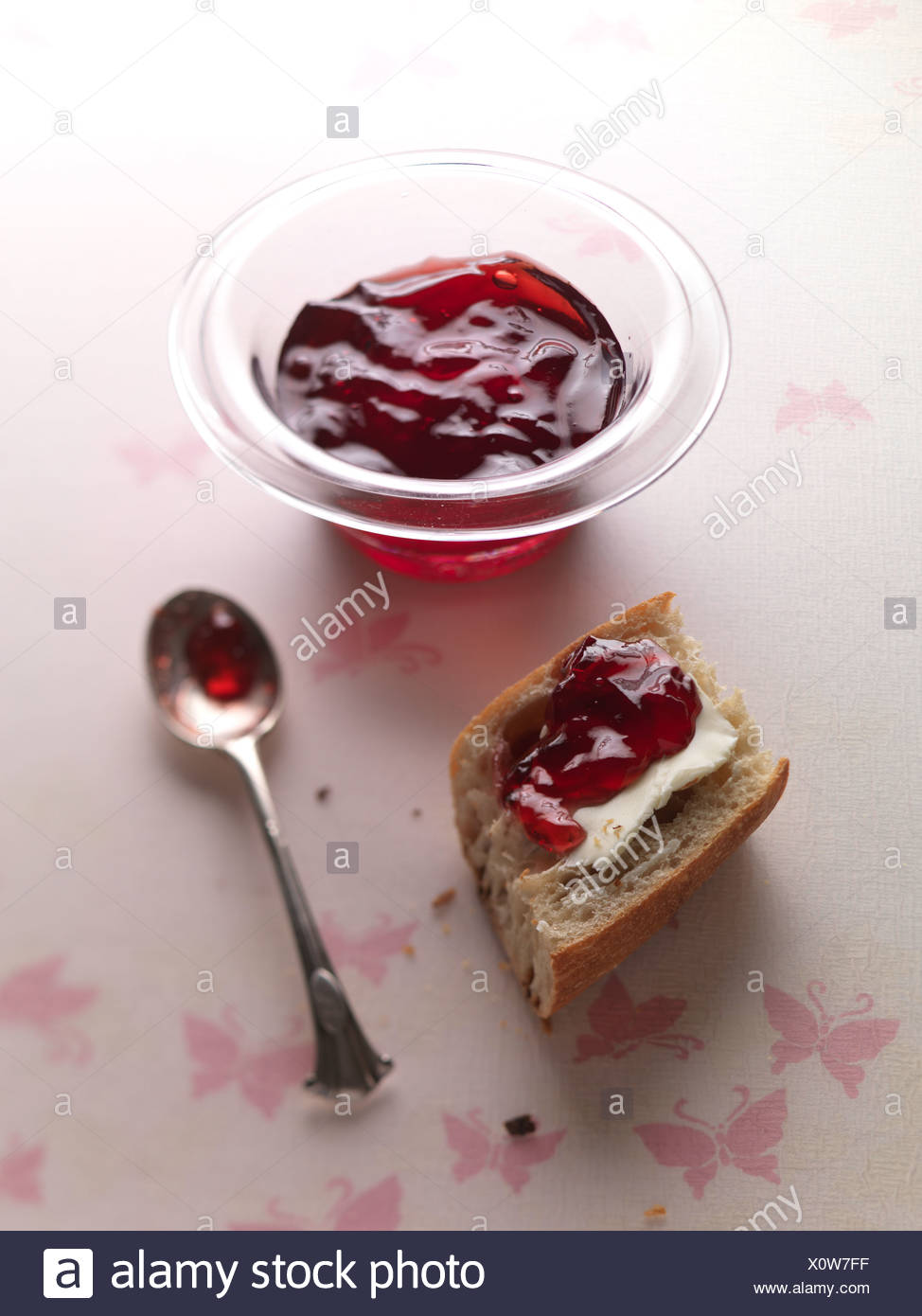 Bread Butter And Redcurrant Jelly Stock Photo 275920611 Alamy