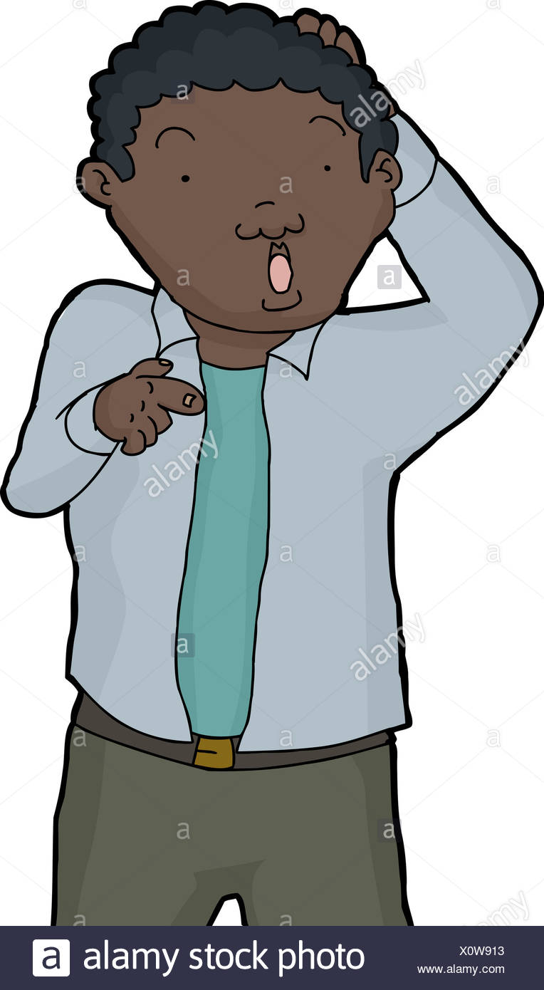 Man Scratching Head Cartoon High Resolution Stock Photography and