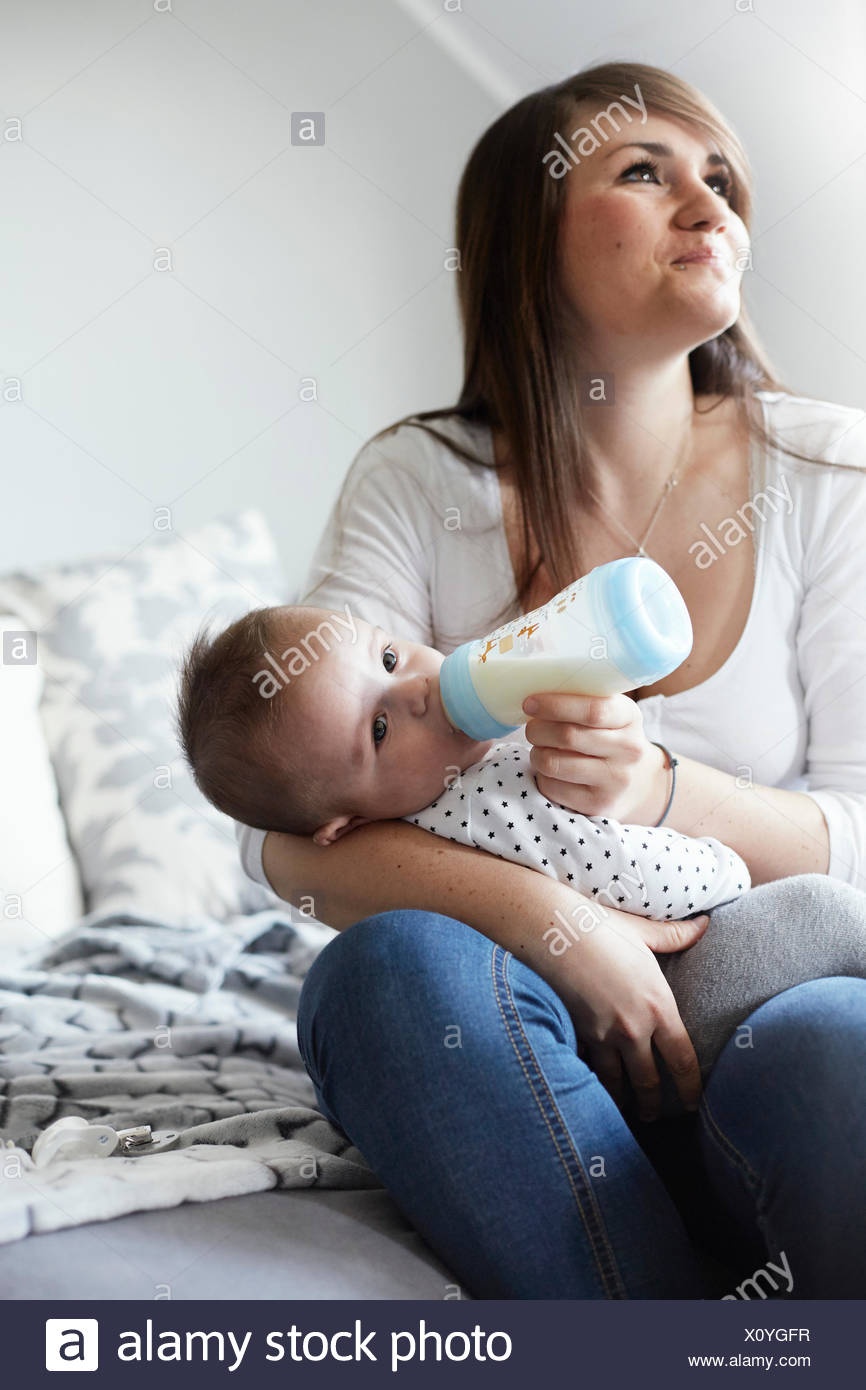 mother feeding baby