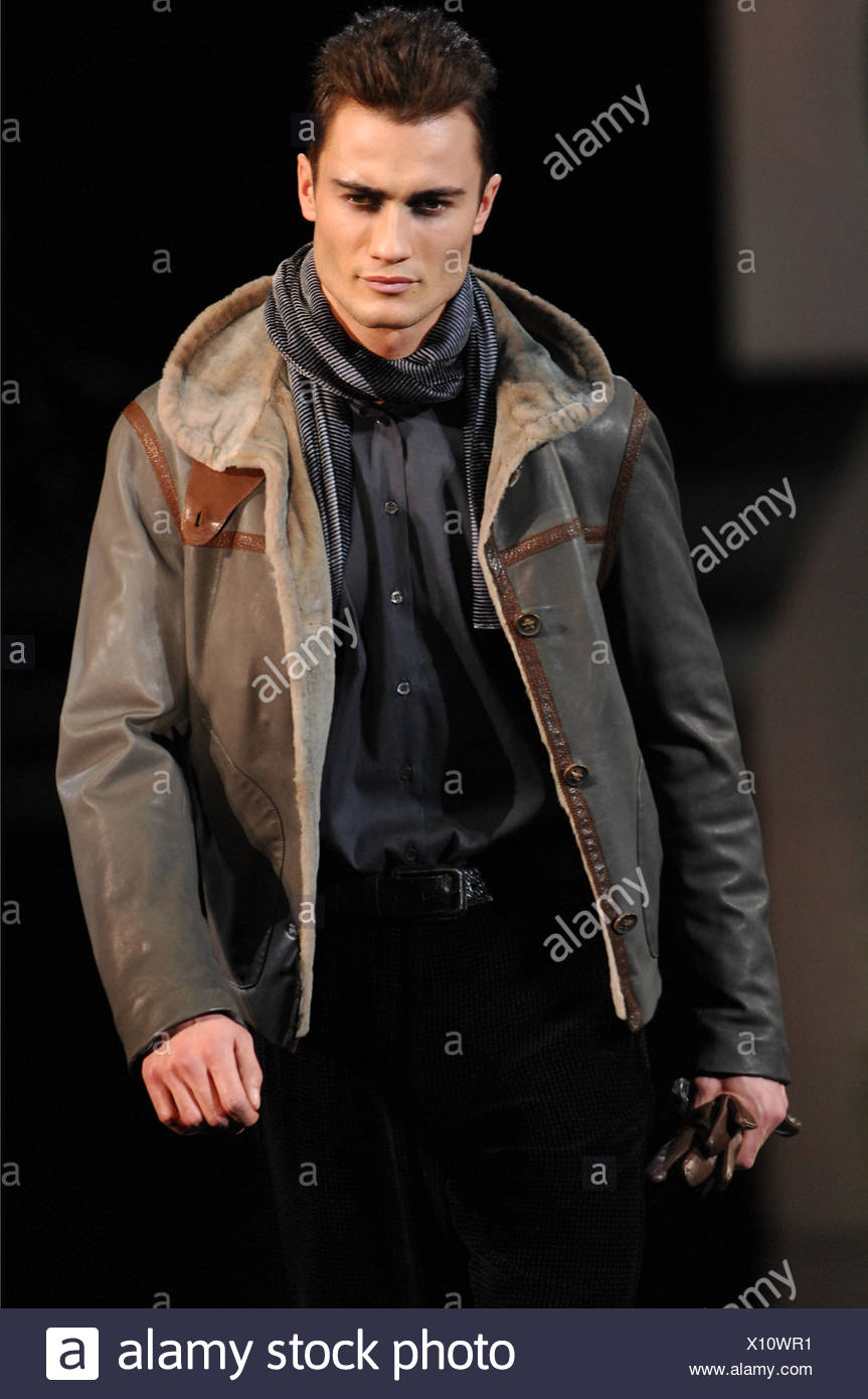 armani leather hooded jacket