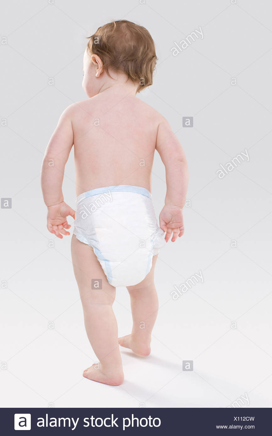 Toddler Walking Diaper Stock Photos & Toddler Walking Diaper Stock