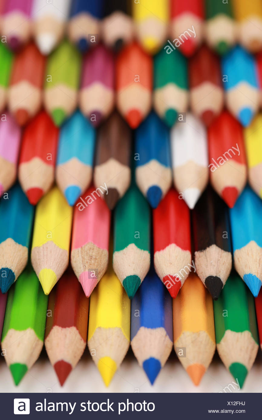Viele Buntstifte Stock Photo