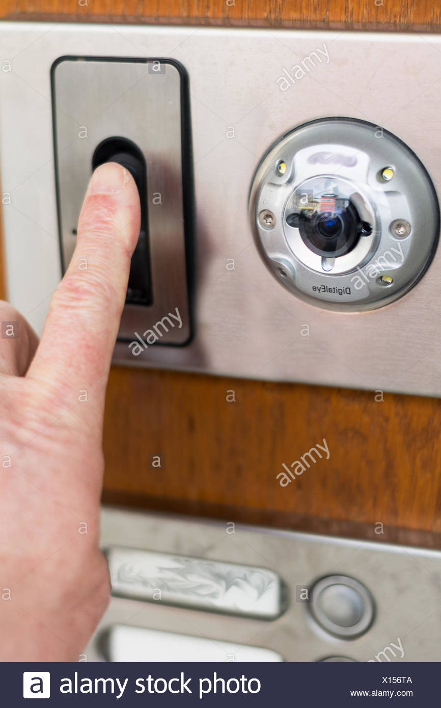 Security System At The Front Door With Fingerprint Scanner