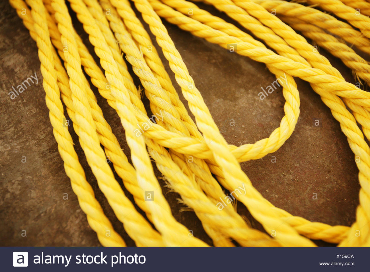 yellow nylon rope