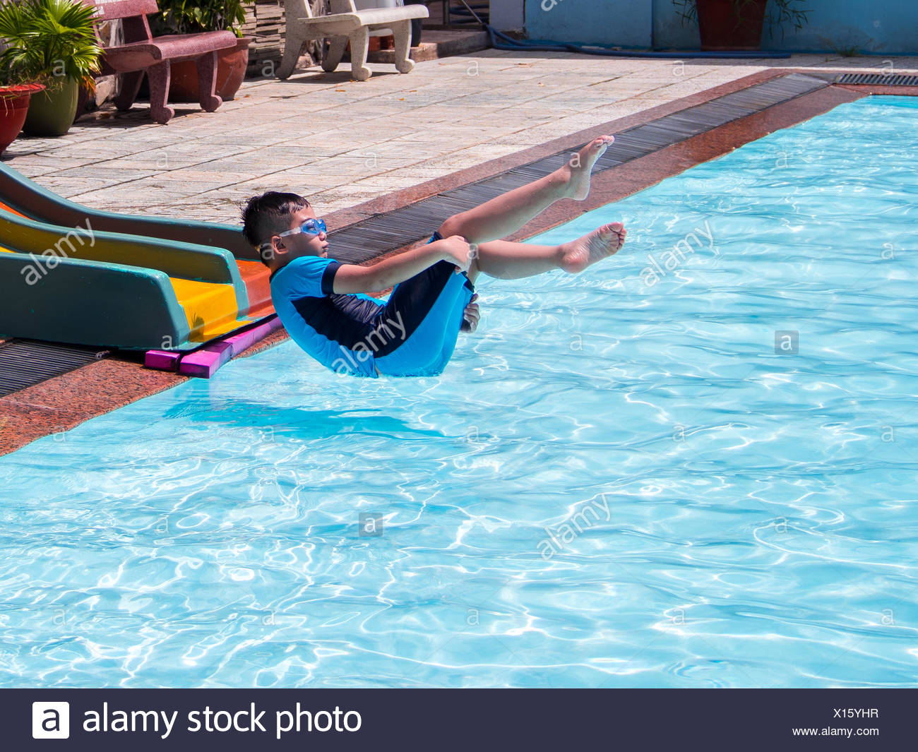sliding swimming pool