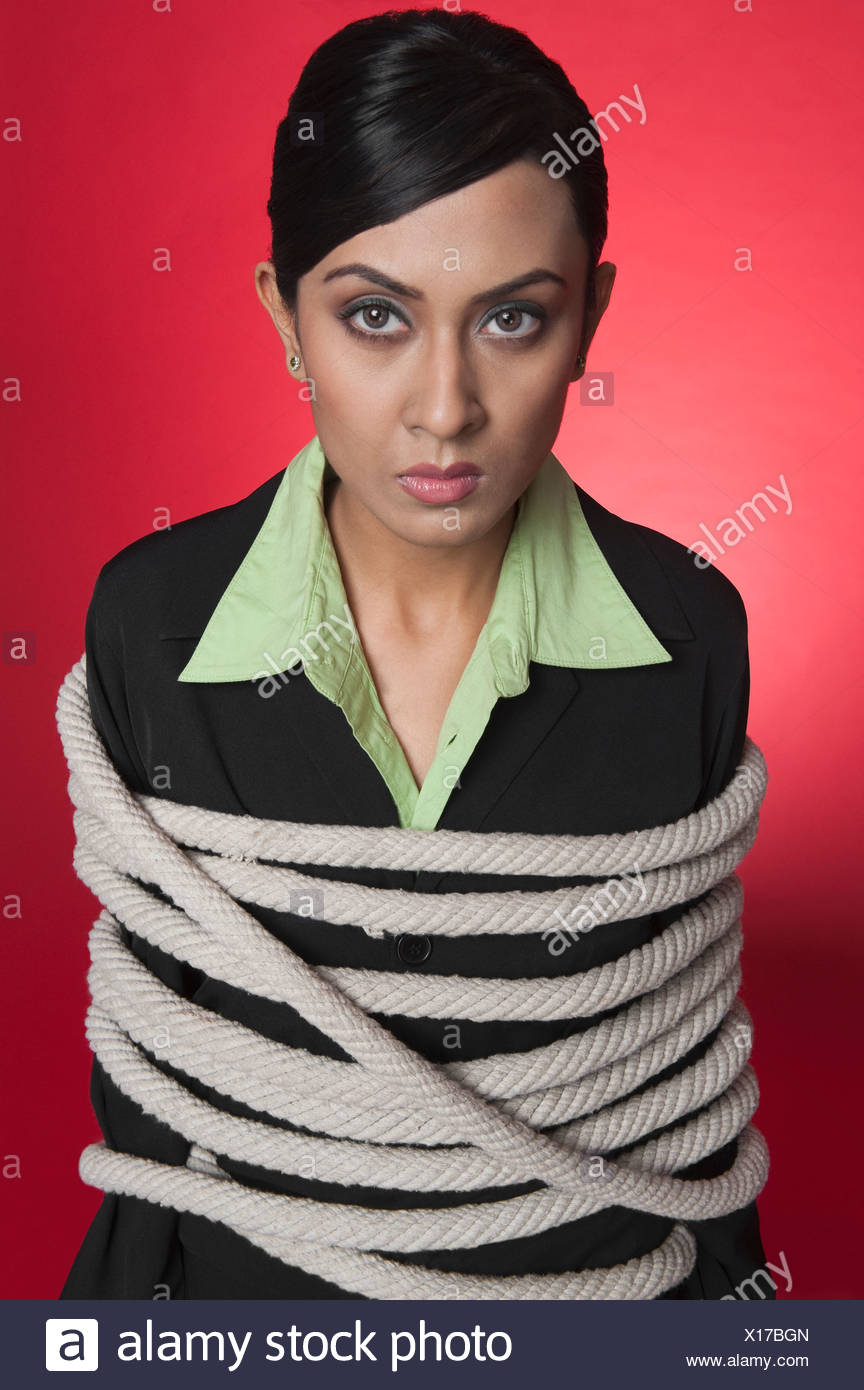 Woman Trapped Rope High Resolution Stock Photography and Images - Alamy