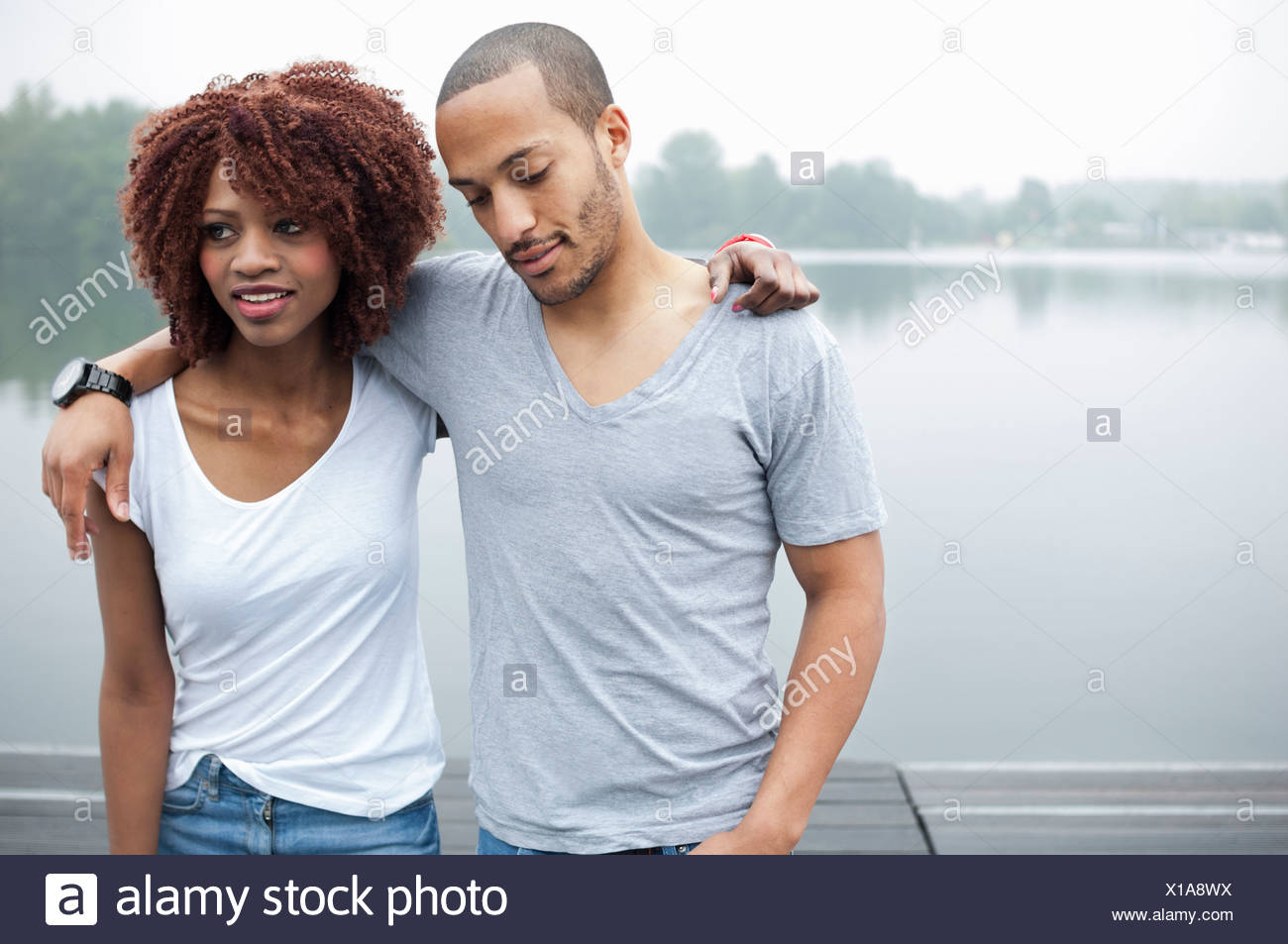 Couple With Arms Around Each Other High Resolution Stock Photography And Images Alamy