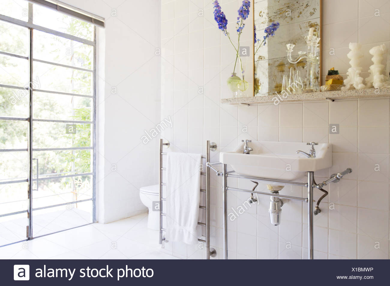 https www alamy com sink and towel rack in rustic bathroom image276238418 html