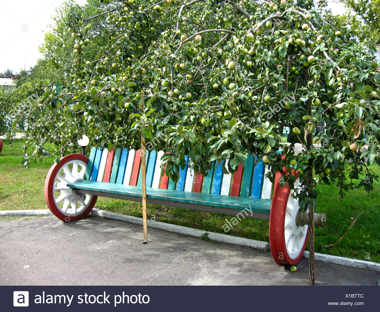 Tree Garden Wheels Original Seat Bench Lawn Green Apple