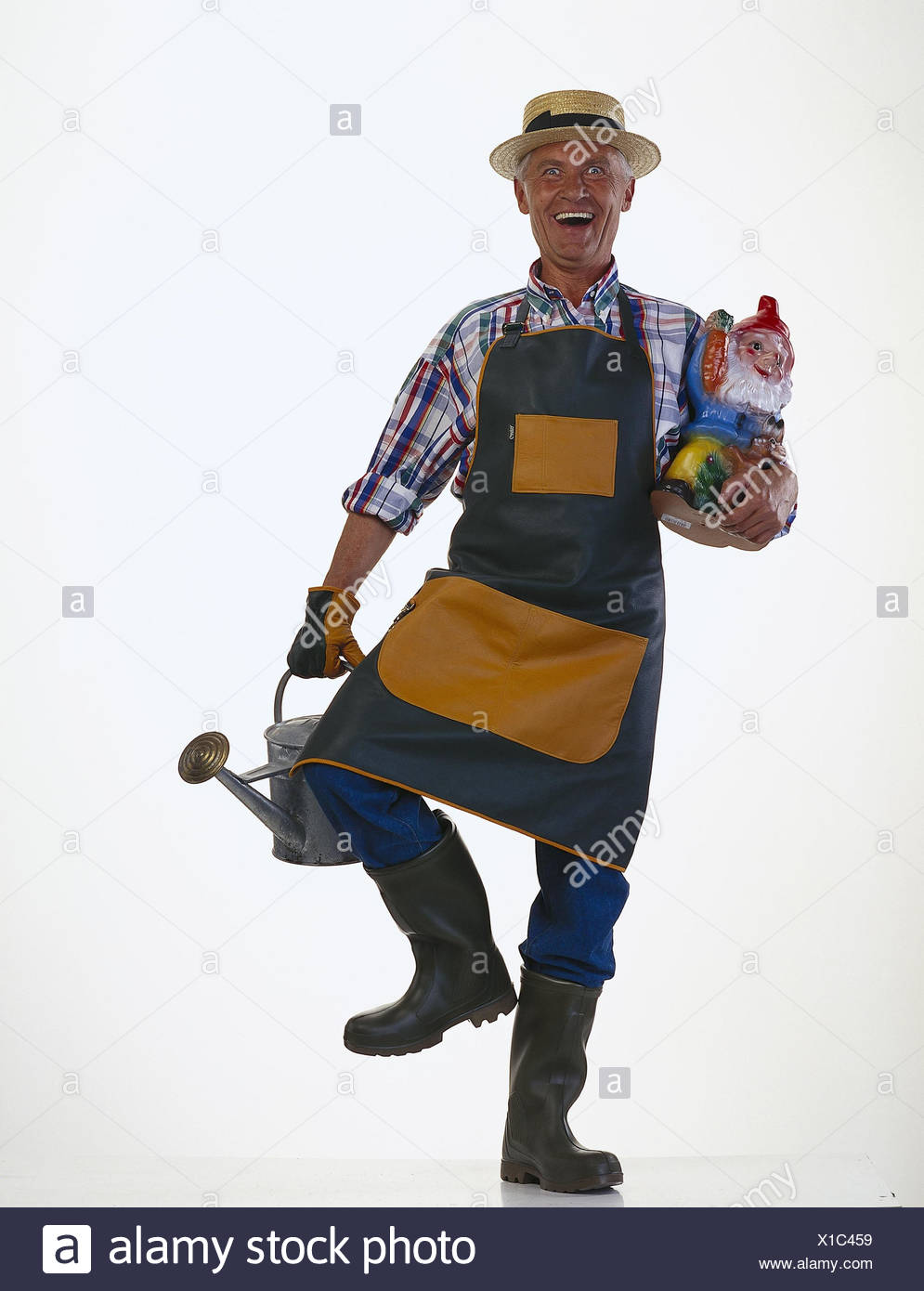 Download Man Gardener Watering Can Garden Gnome Mb 23 A6 Stock Photo Alamy