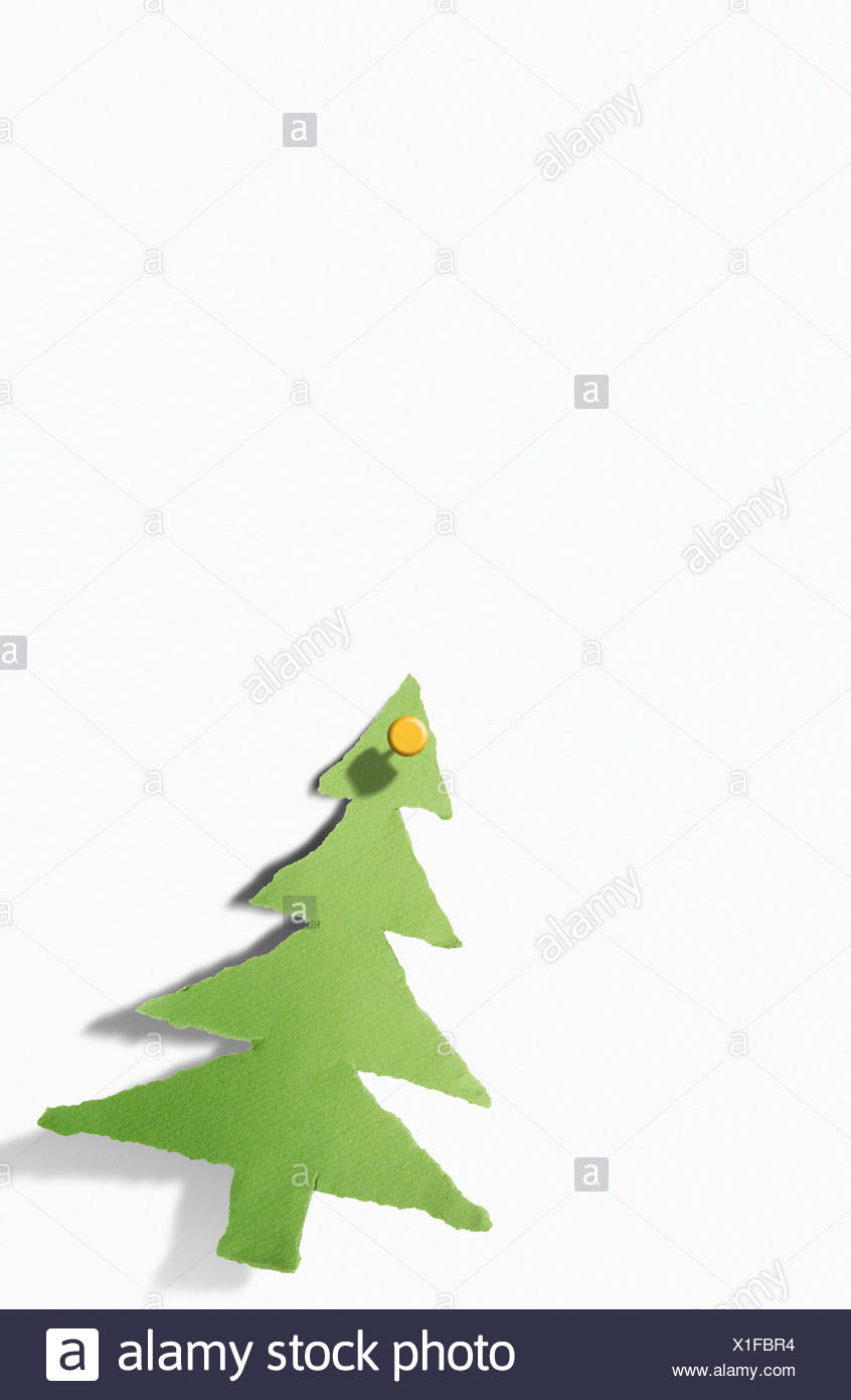 Christmas Tree Cut Out Paper Stock Photos &amp; Christmas Tree Cut Out
