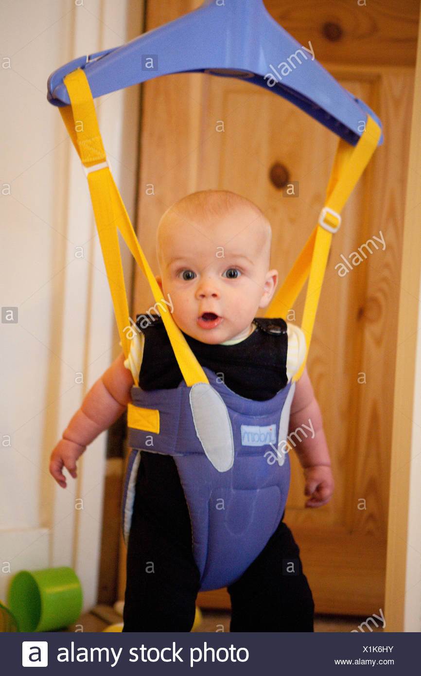 Baby In A Door Bouncer Stock Photo 276402839 Alamy