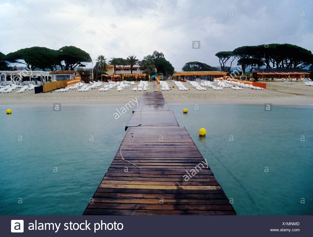 Famous Beach Club Tahiti Plage Overcast Sky And Rainy