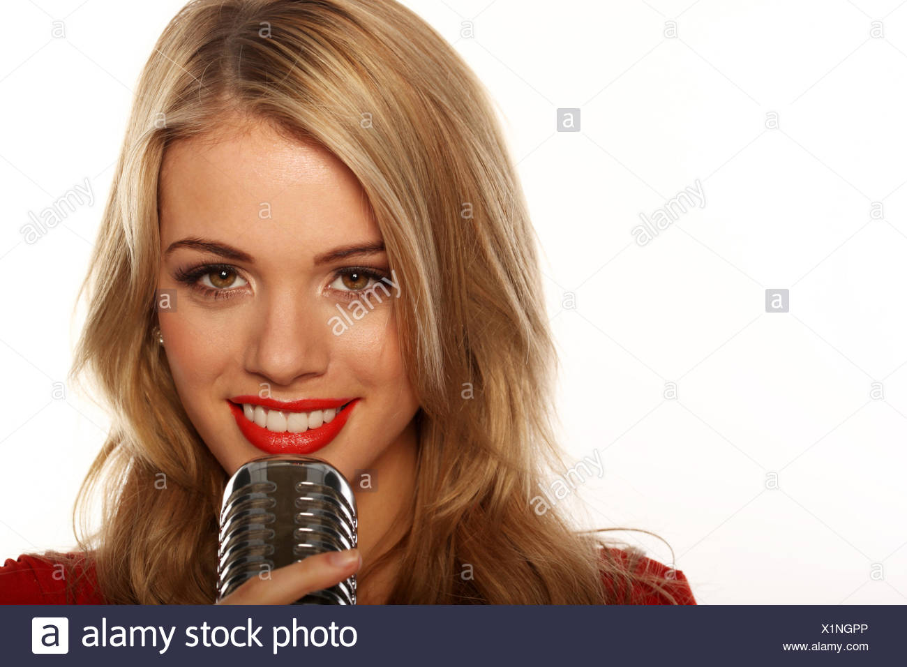 Female Singer With Red Hair Stock Photos Female Singer With Red
