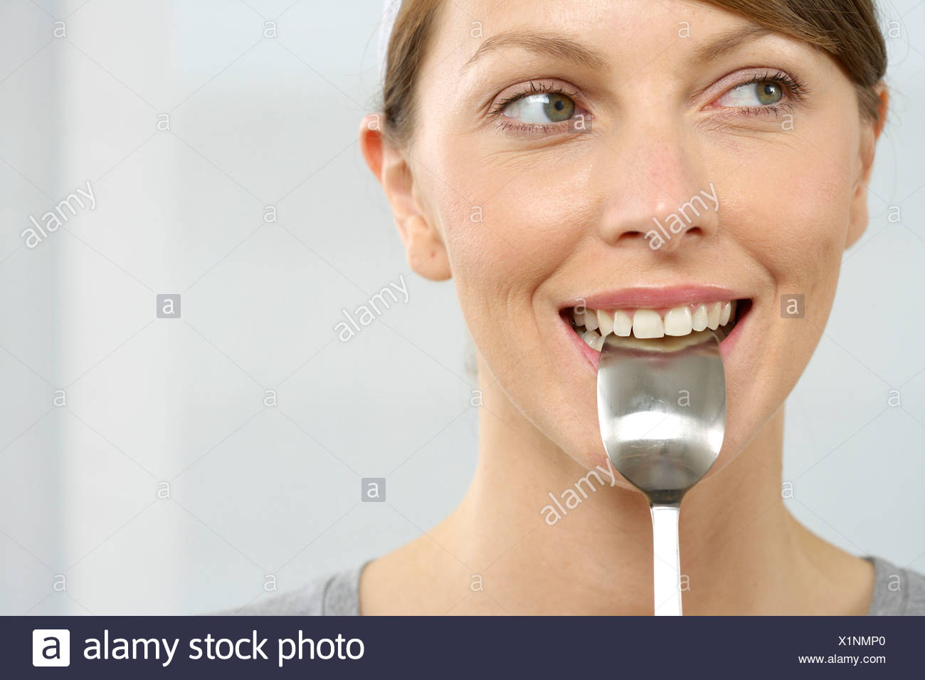 Silver Spoon Mouth High Resolution Stock Photography and Images Alamy