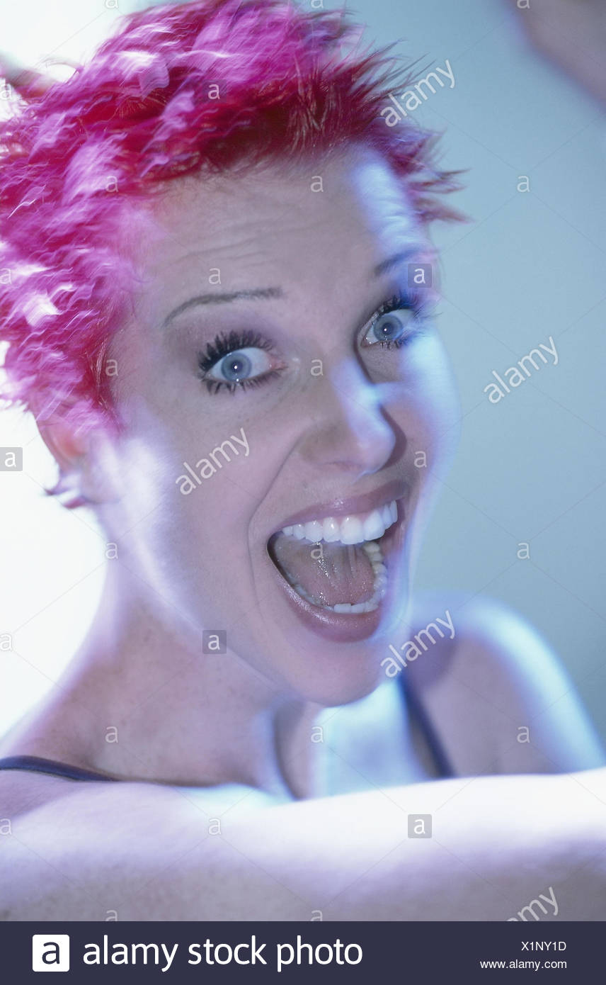 Woman Rejoice Young Melted Portrait Blur Inside Happy