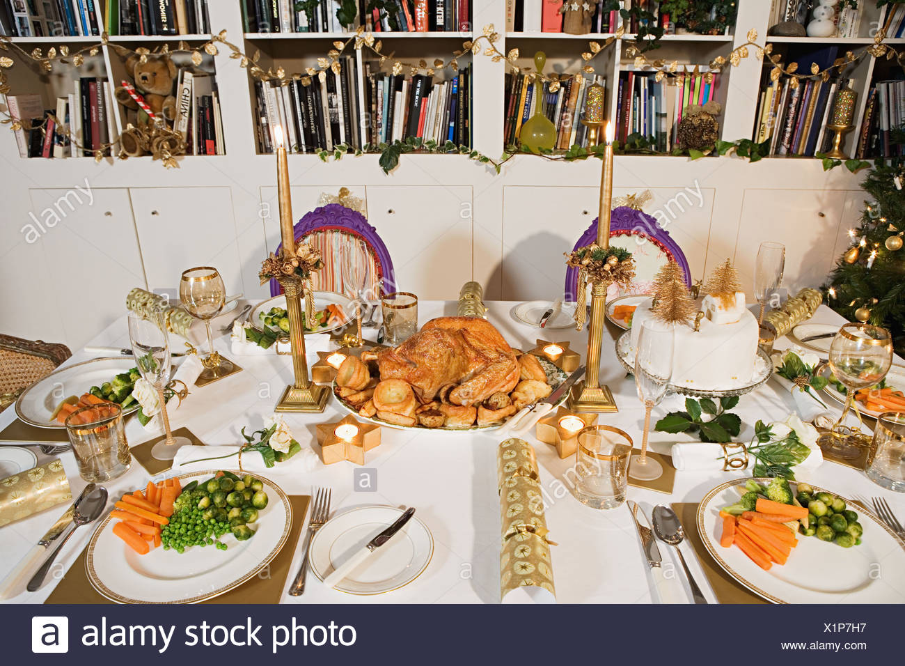 christmas lunch set up