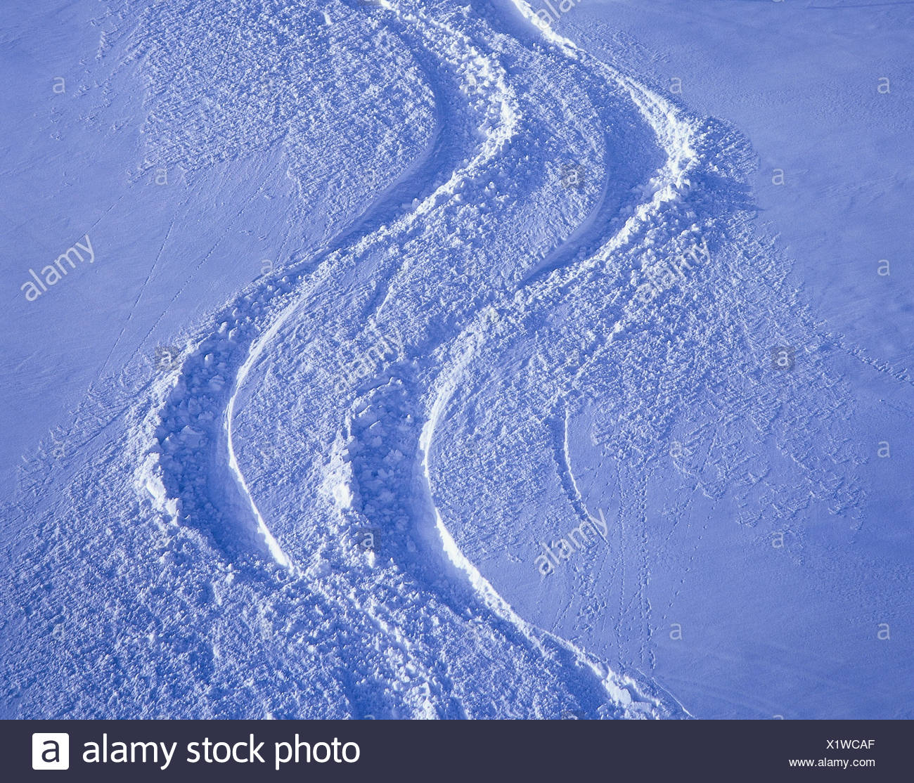 Snow inclination, ski tracks mountainside, snow, deep snow, sport, winter,