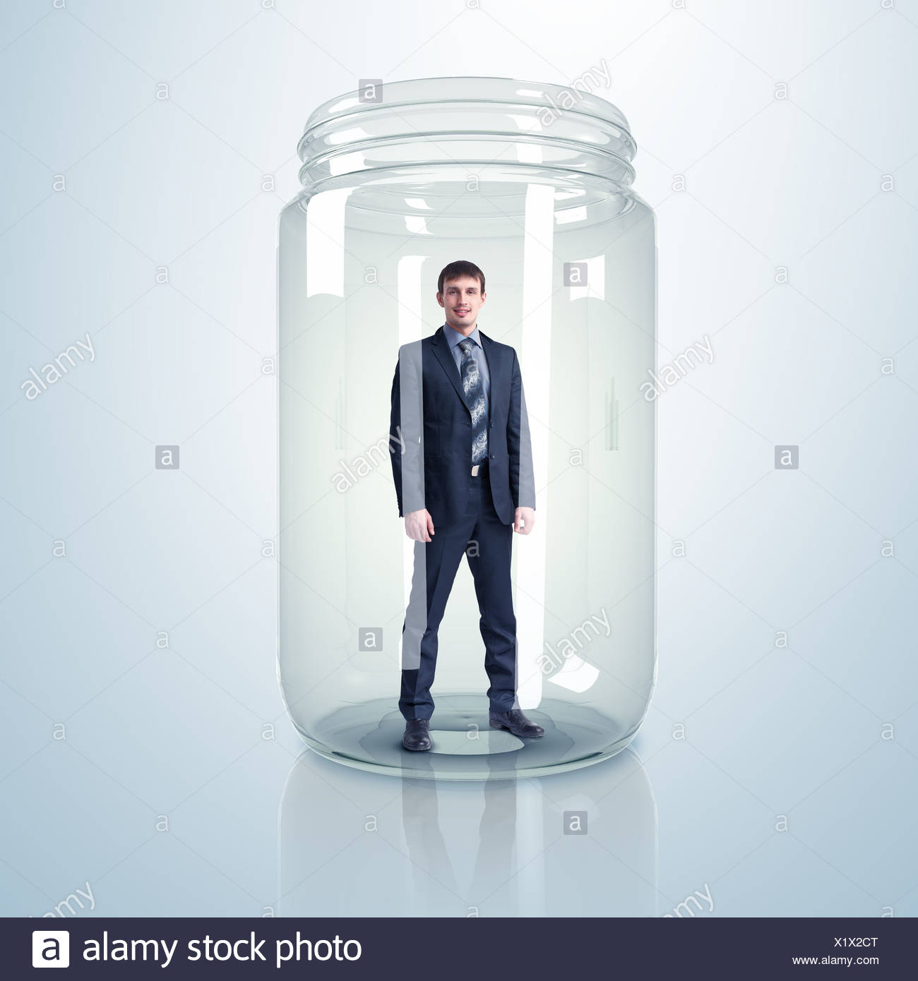 Download Businessman Inside Glass Jar Stock Photo Alamy Yellowimages Mockups
