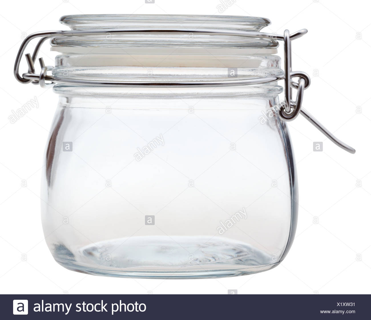 Closed Swingtop Bale Glass Jar Isolated On White Background