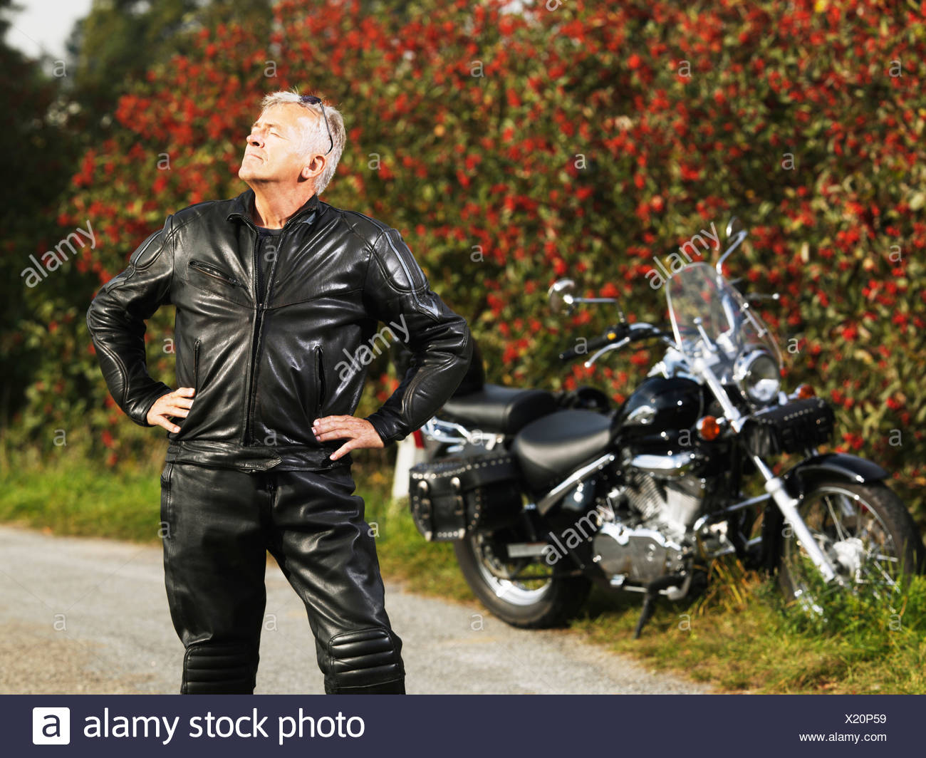 Old Man In Leather High Resolution Stock Photography and Images - Alamy