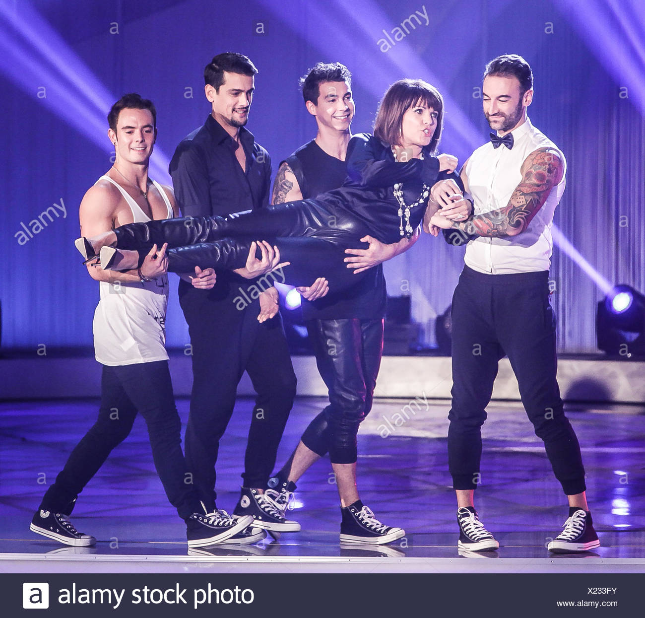 Deutsche Fernsehmoderatorin Stock s & Deutsche Birgit Schrowange and TV Dancer Stock Image