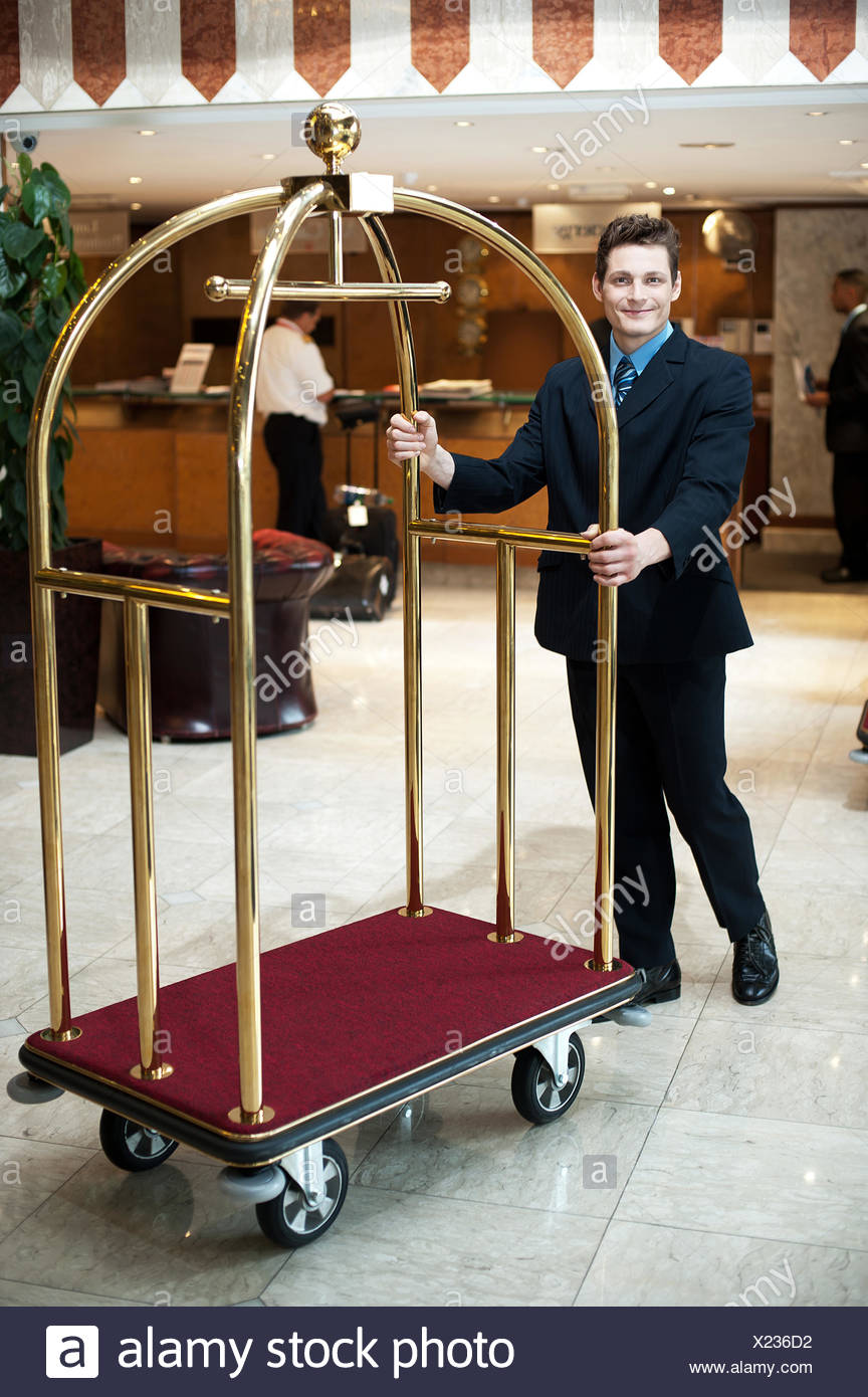 Luggage Cart In Hotel Lobby Stock Photos & Luggage Cart In Hotel Lobby