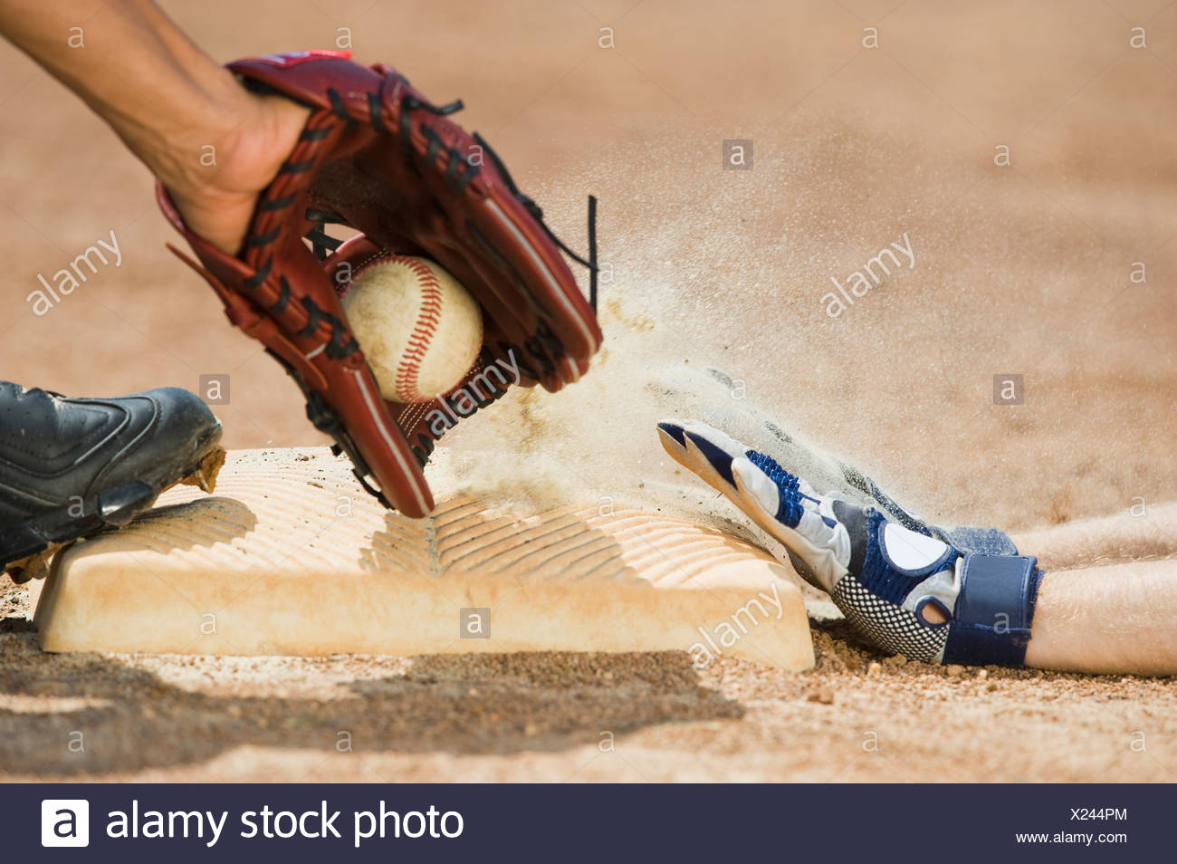 Baseball Sliding Into Home High Resolution Stock Photography and Images