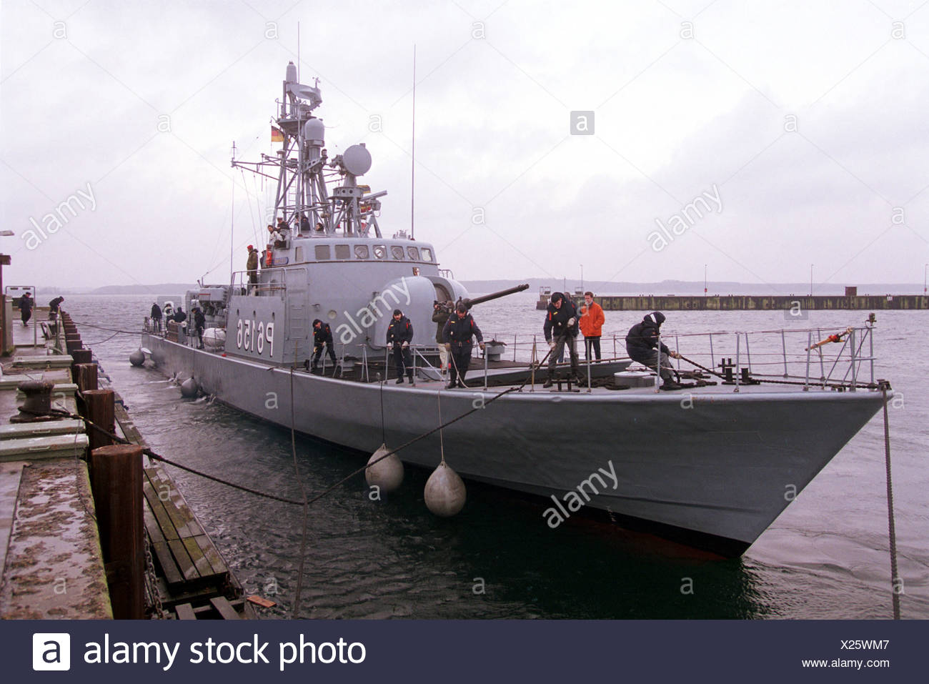Eckernfoerde, Germany, speedboat Stock Photo