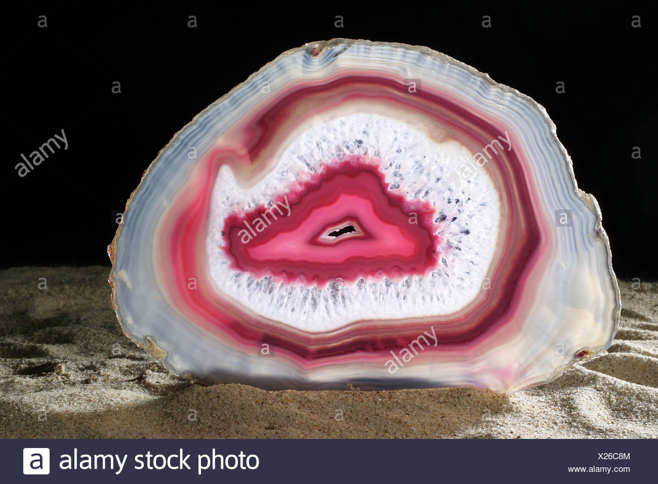 white agate stone disc Stock Photo 