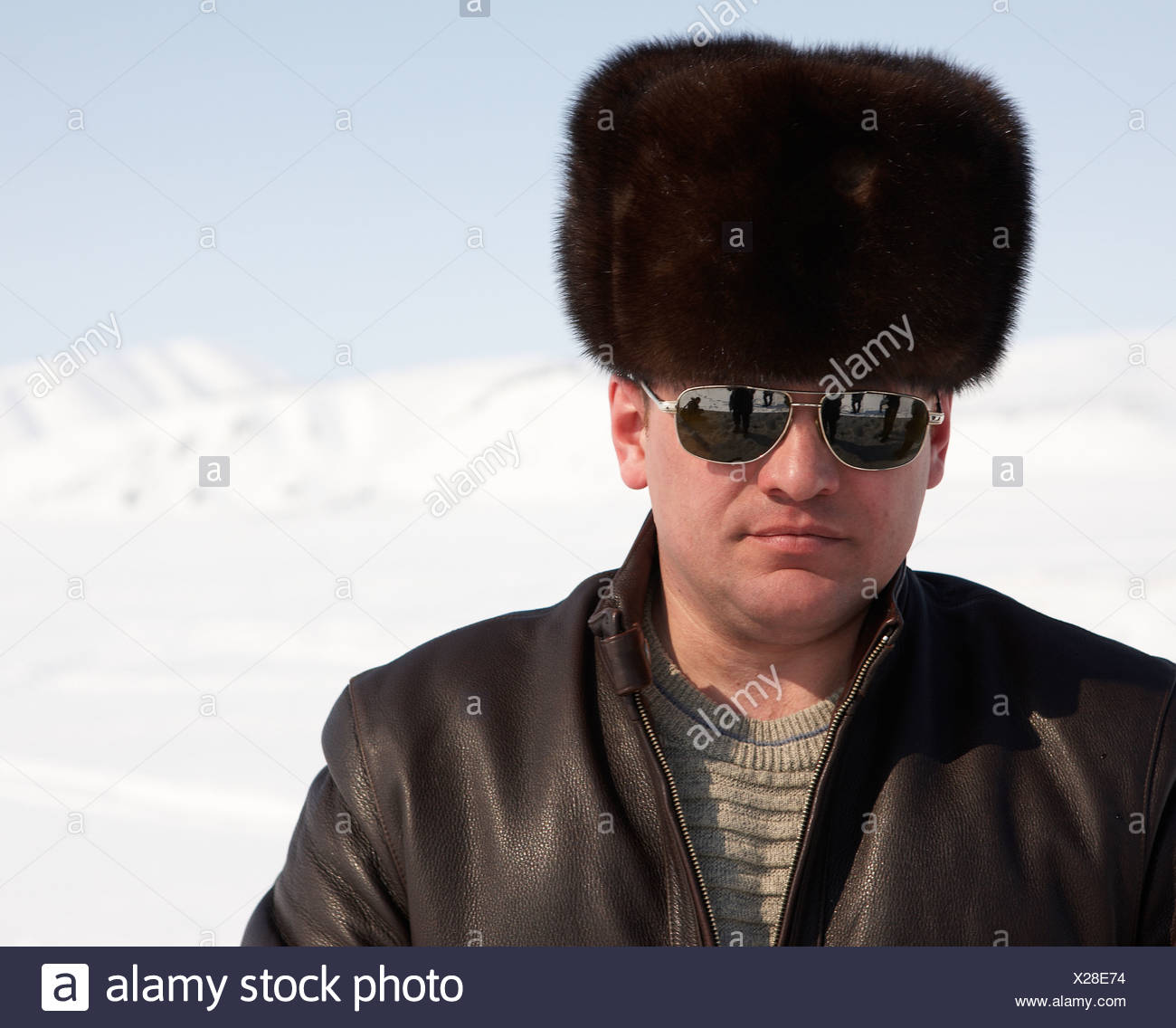 white fluffy russian hat