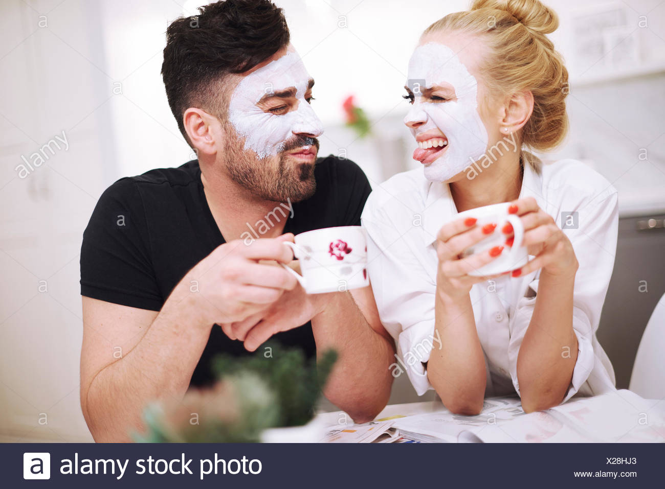 Download Couple Face Mask Home High Resolution Stock Photography And Images Alamy PSD Mockup Templates