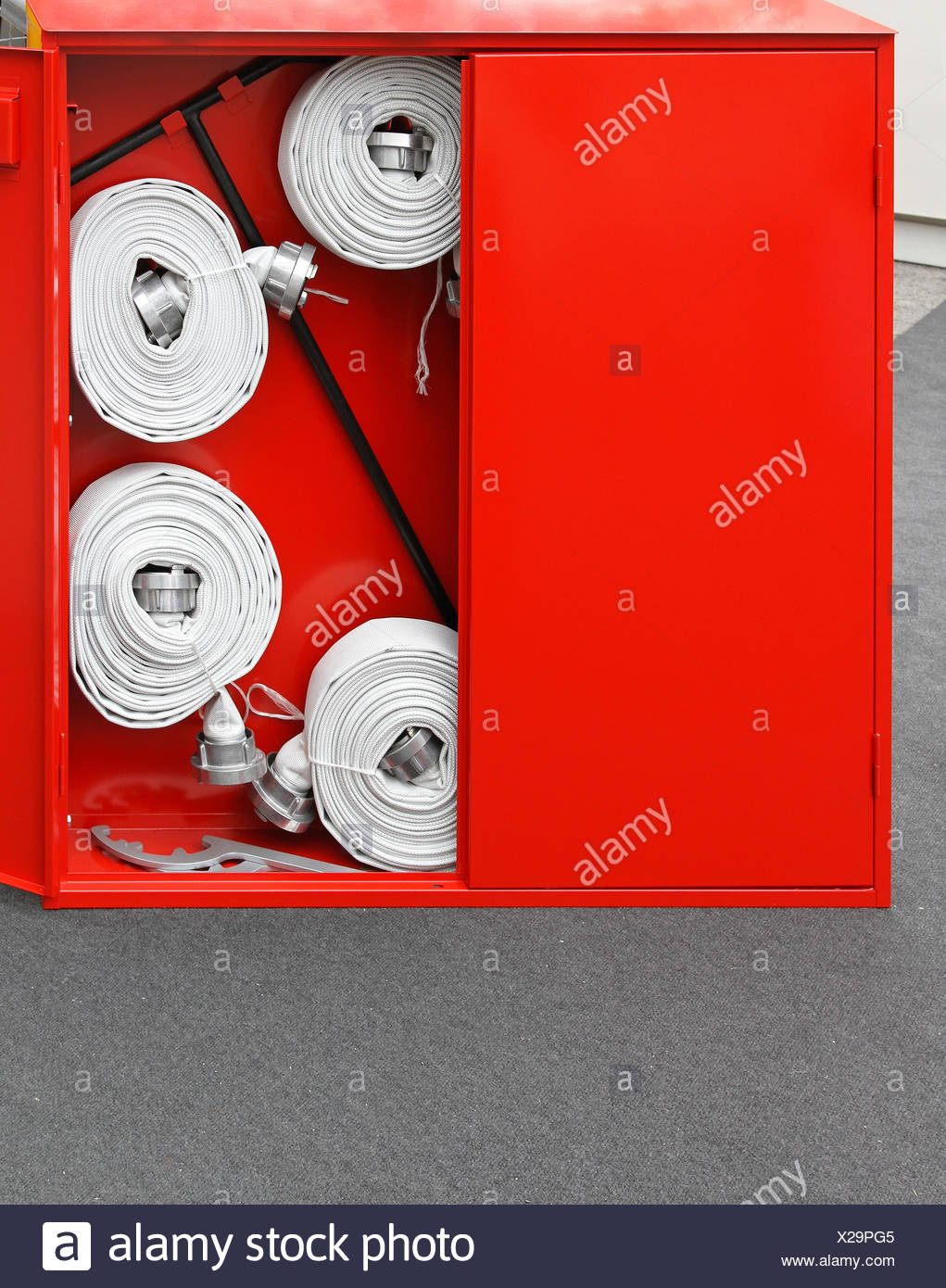 Red Fire Hose Box High Resolution Stock Photography and Images Alamy