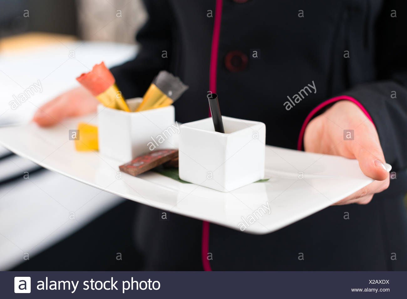 Room Service Serving Sweet Vip Dessert In Design Hotel On