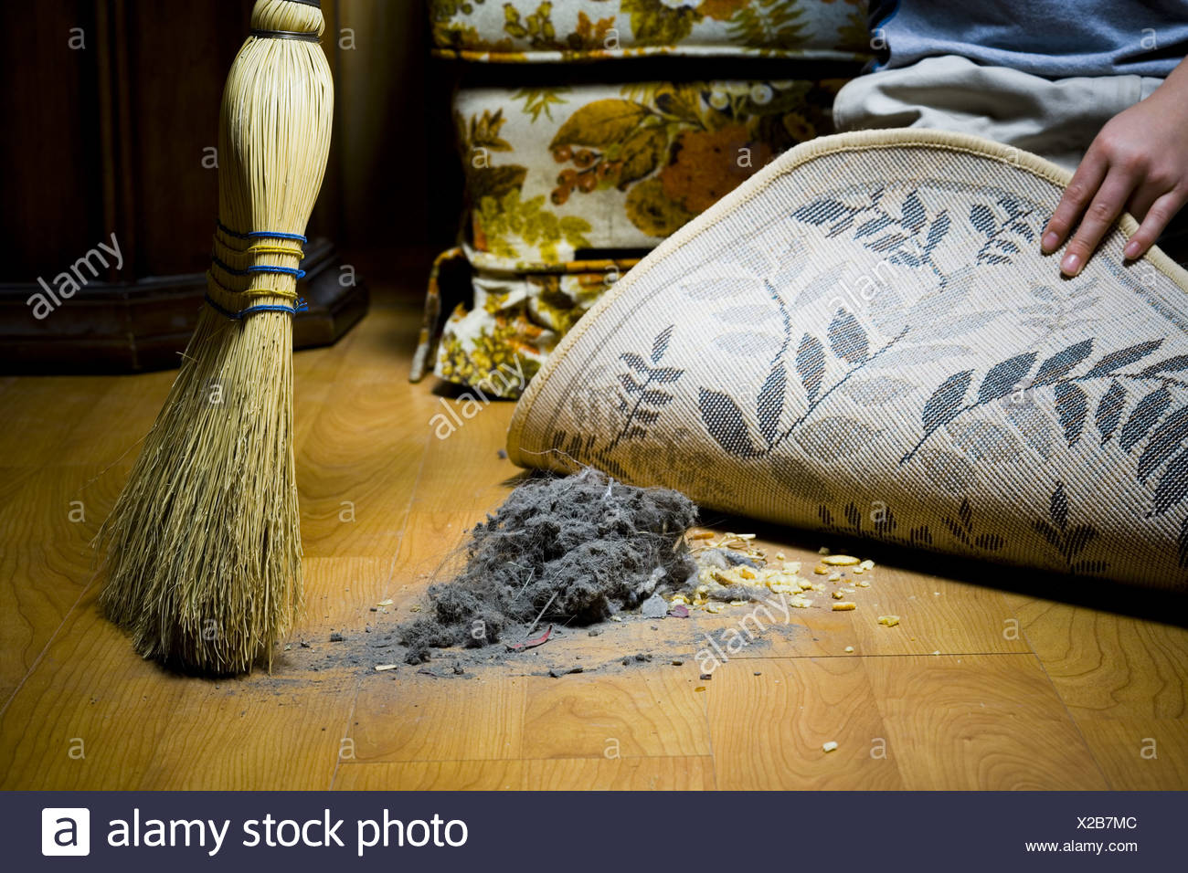 Sweeping dirt under rug Stock Photo: 276842732 - Alamy