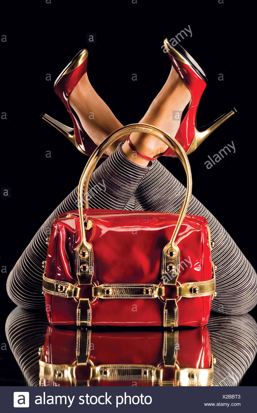 red shoes and handbag